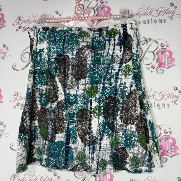 Self esteem halter top tank crochet diamond shape detail with paisley print y2k - Picture 5 of 7